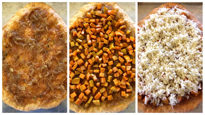 Pizza_caramelized onions sweet potatoes fontina cheese